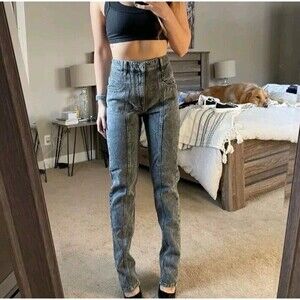 New Isabel Marant Hominy Trousers Jean Lilac Washed Gray Size 40 US 8